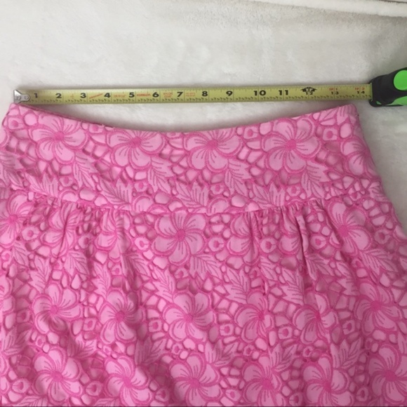 Lilly Pulitzer Floral Eyelet Skirt Scalloped 2 - Picture 6 of 8